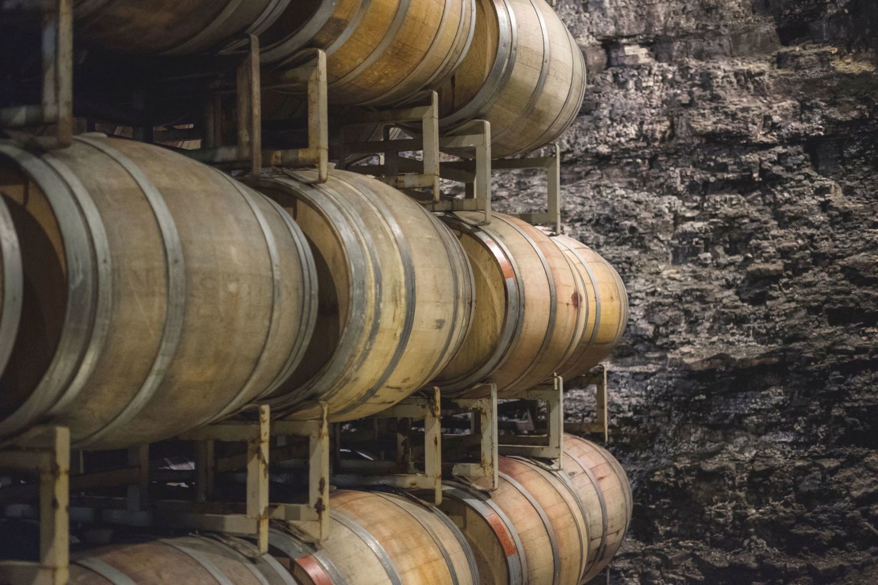Barrels in a hand-dug cave